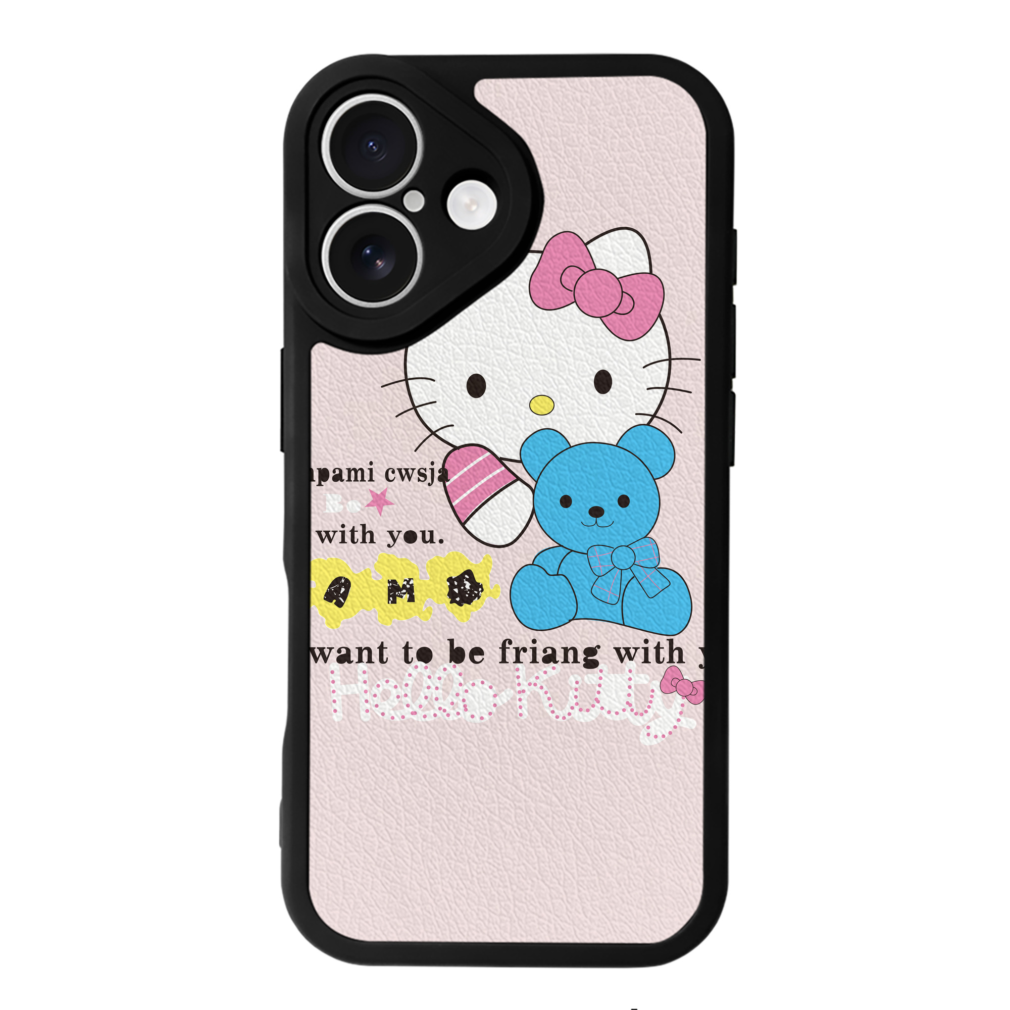 （画像用） Hello Kitty ハローキティ 【iPhone 16シリーズ対応】シリコンスマホケース（レザー調） 材質：シリコン